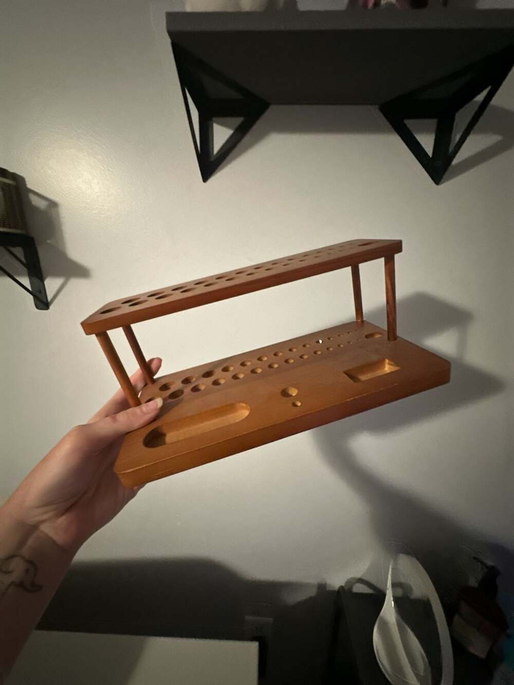 Loops & Threads Wooden Crochet Hook and Needle Stand Organizer